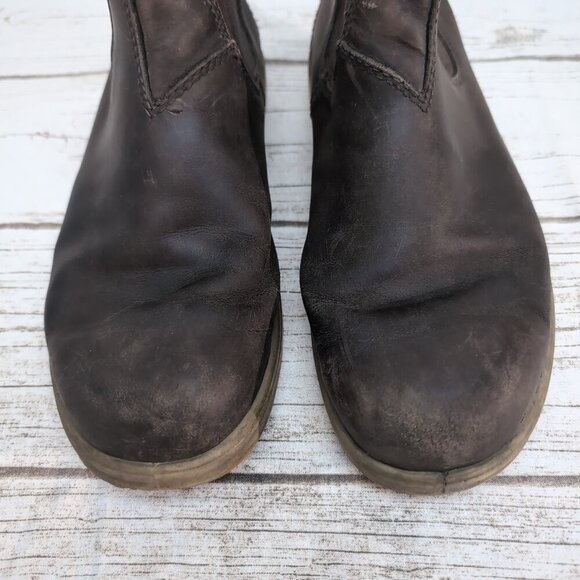 Blundstone Brown Leather Slip On Chelsea Boots Size AU 7.5 - Picture 2 of 14